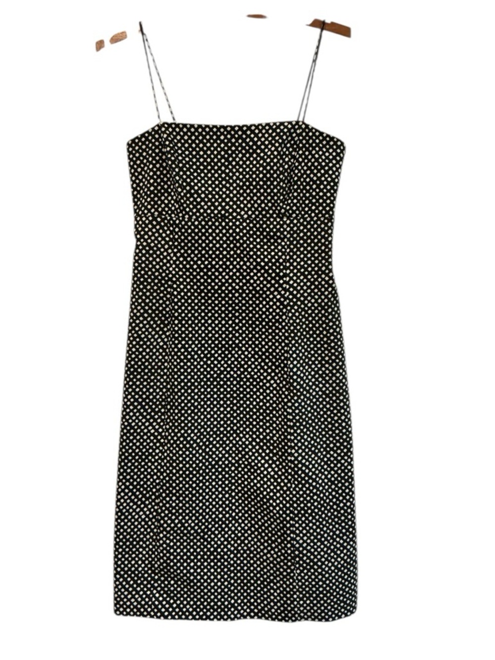 Black & White Polka Dot A-Line Dress Spaghetti Strap Knee Length Size Small - Picture 2 of 8